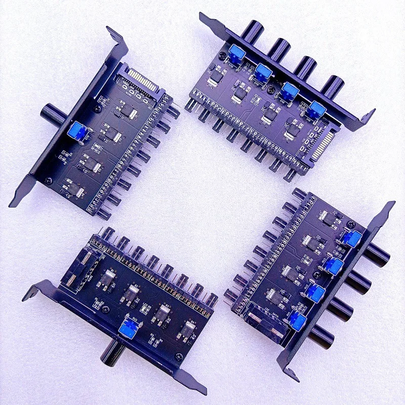 3PIN 4PIN Fan Speed Controller Chassis Bracket PCI‑Slot Fan Control Switch for Computer Case Cooling Fan
