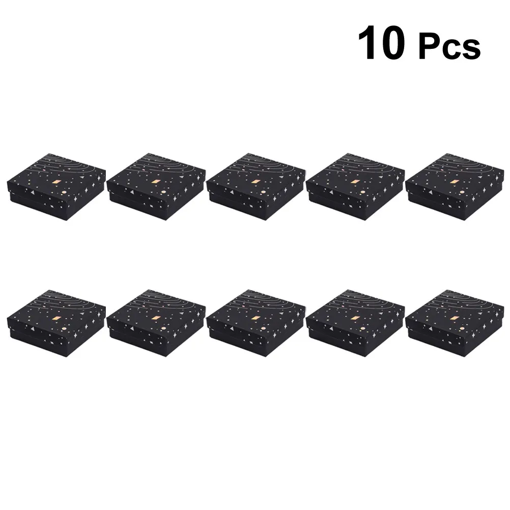 

10Pcs Classic Jewelry Storage Box Set Made of Premium Cardboard with Sponge Insert for Rings Earrings Necklaces Brooches Women