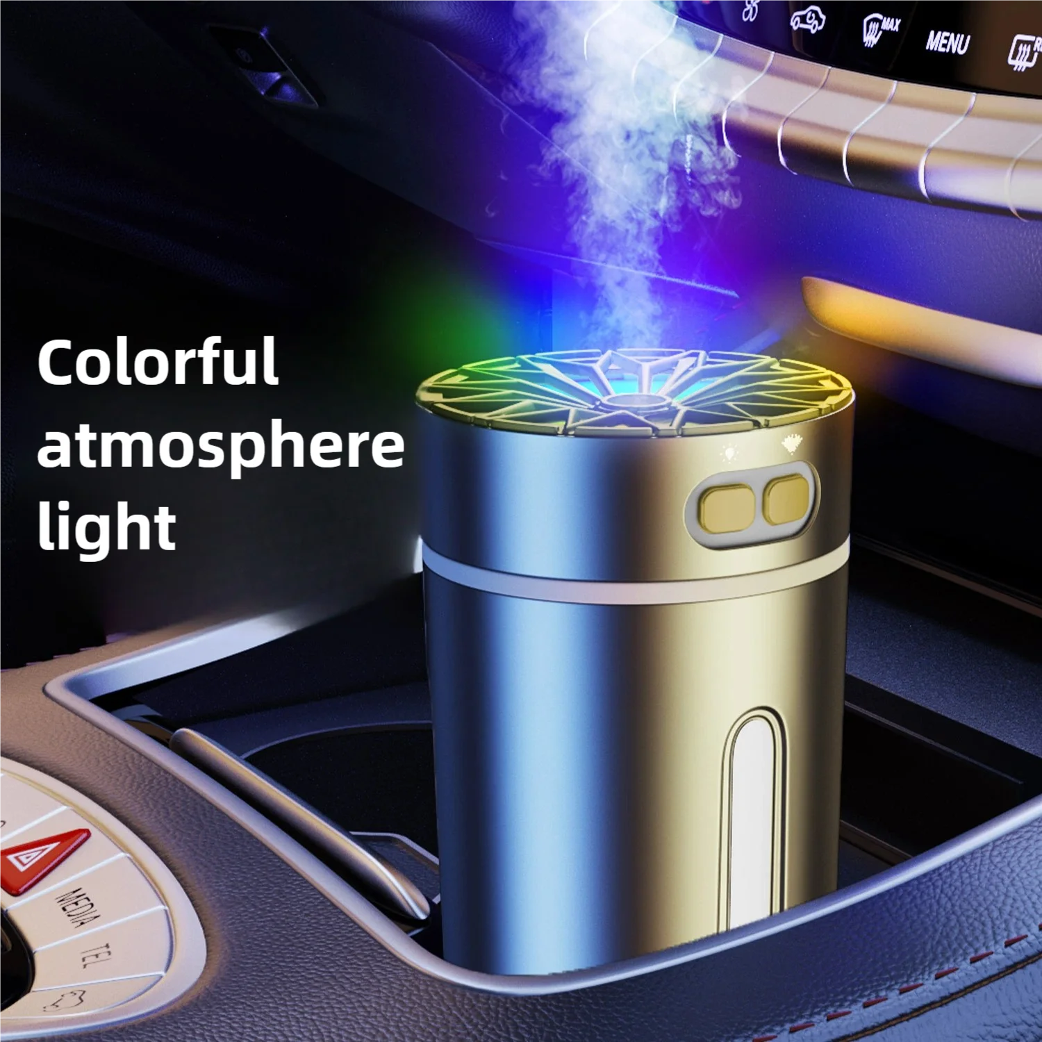 

2025Car Diffuser Humidifier Auto Accessories Air Purifier Aroma Air Freshener with LED Light For Car Aroma Aromatherapy Diffuser