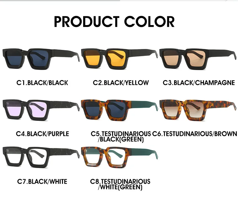 56010 Retro Quadratische Punk Sonnenbrille Frauen Männer Unisex Driving Shades Vintage Sonnenbrille Uv400 Gafas De Sol – Detail 6