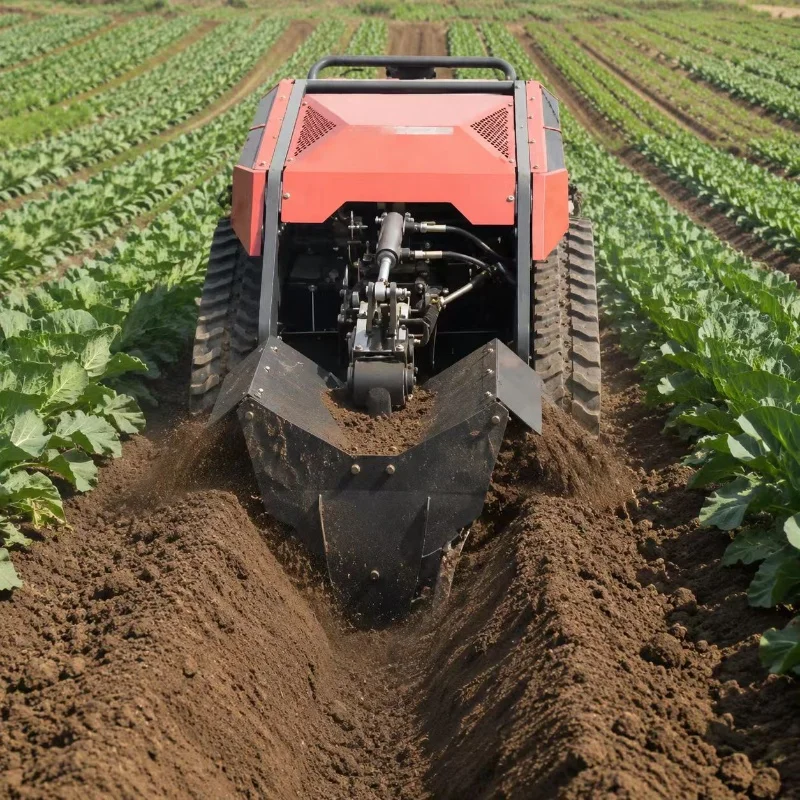 Smart Farming Crawler Cultivator 18HP Remote Control Tiller CE EPA Certified