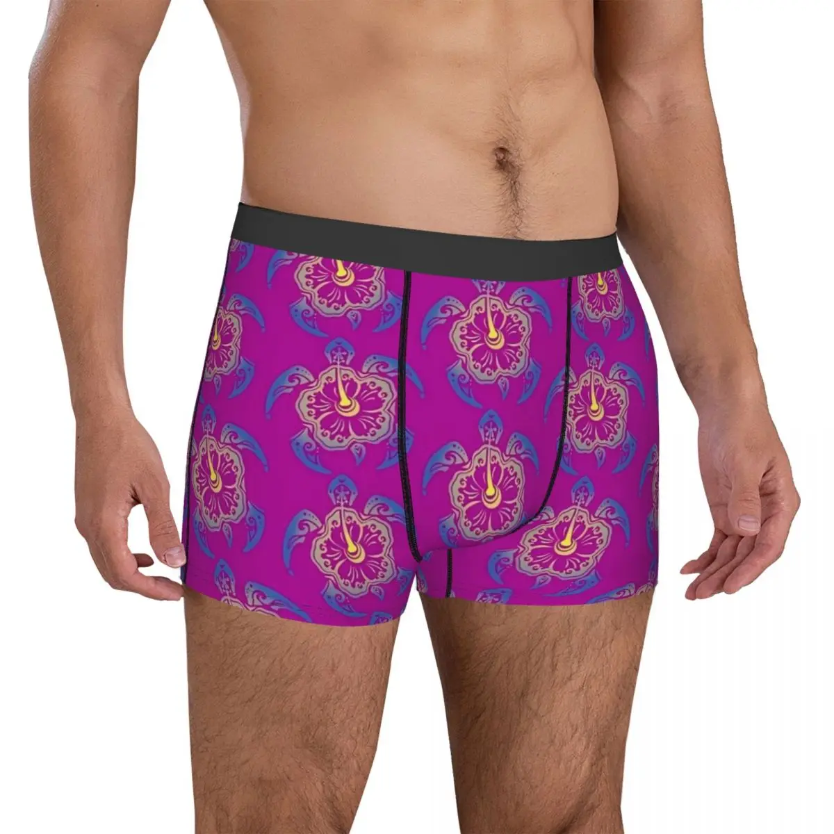 Sea Turtle Underwear Vintage Print Male Underpants Design Breathable Boxer Shorts Trenky Boxer Brief Big Size