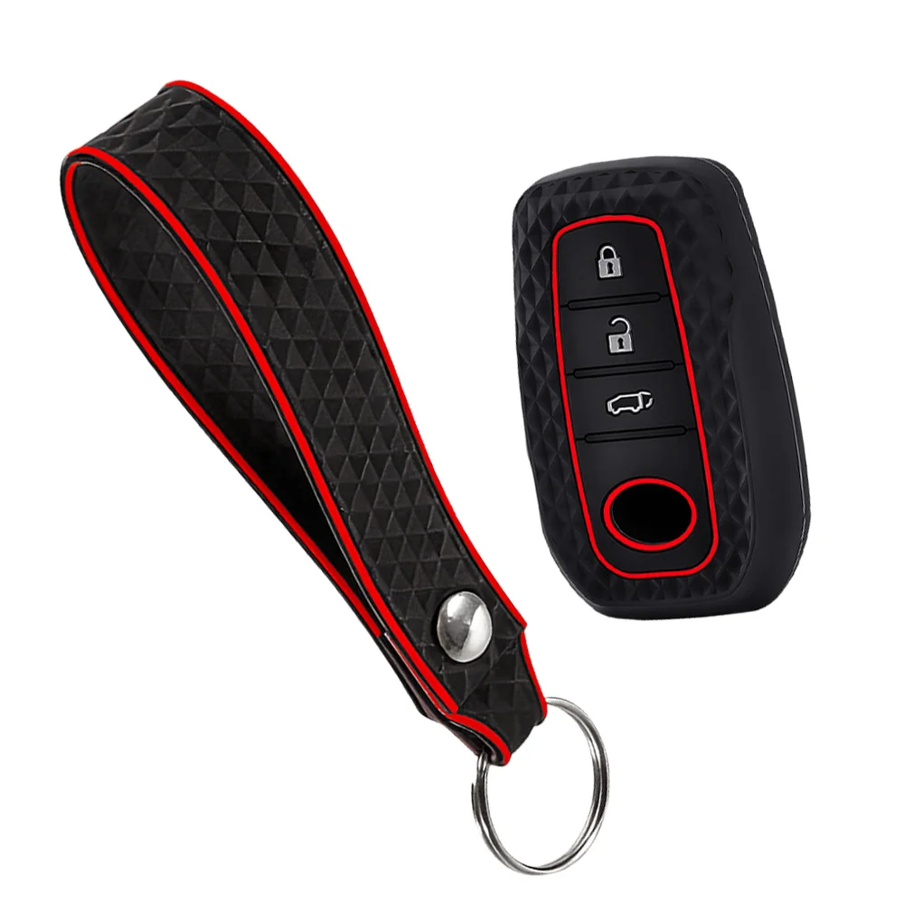 2 PCS Silicone For Toyota Corolla Hatchback Cross Yaris Cross Prius Hilux Land Cruiser LC200 LC250 LC300 Car Key Case Cover