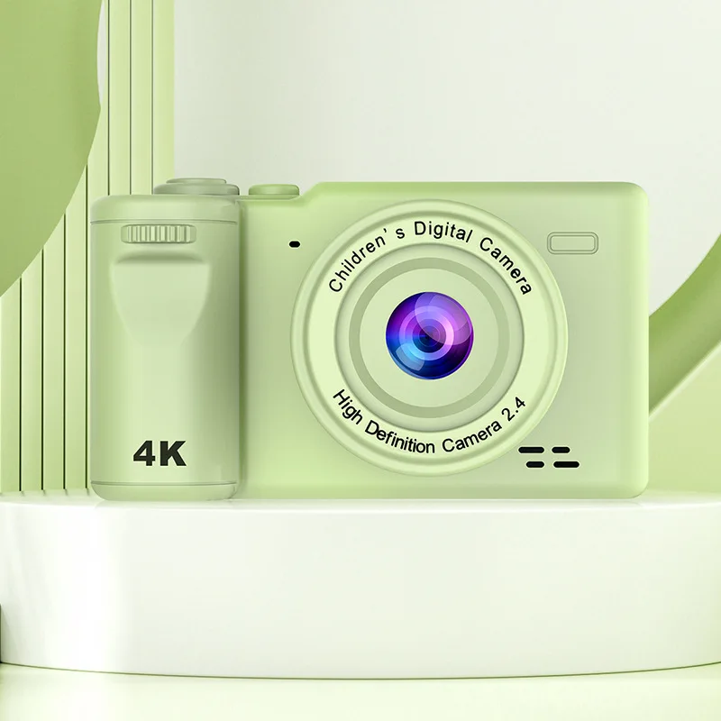 9600W HD 미니 디지털 카메라 학생 가정용 셀카 4K HD 픽셀 카드 전후면 듀얼 렌즈 타이머 촬영 기능 포함 어린이 선물용 카메라