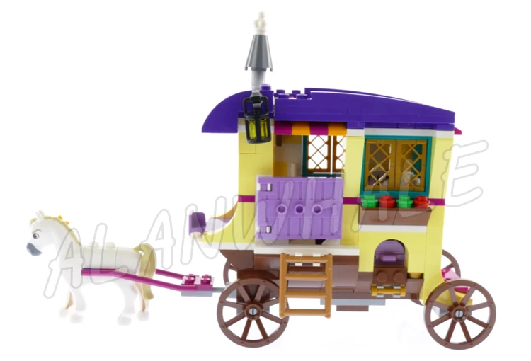329 stücke Prinzessin Freunde Rapunzel der Reisen Caravan Wald Camping Herd 11057 Bausteine spielzeug Kompatibel Mit Modell