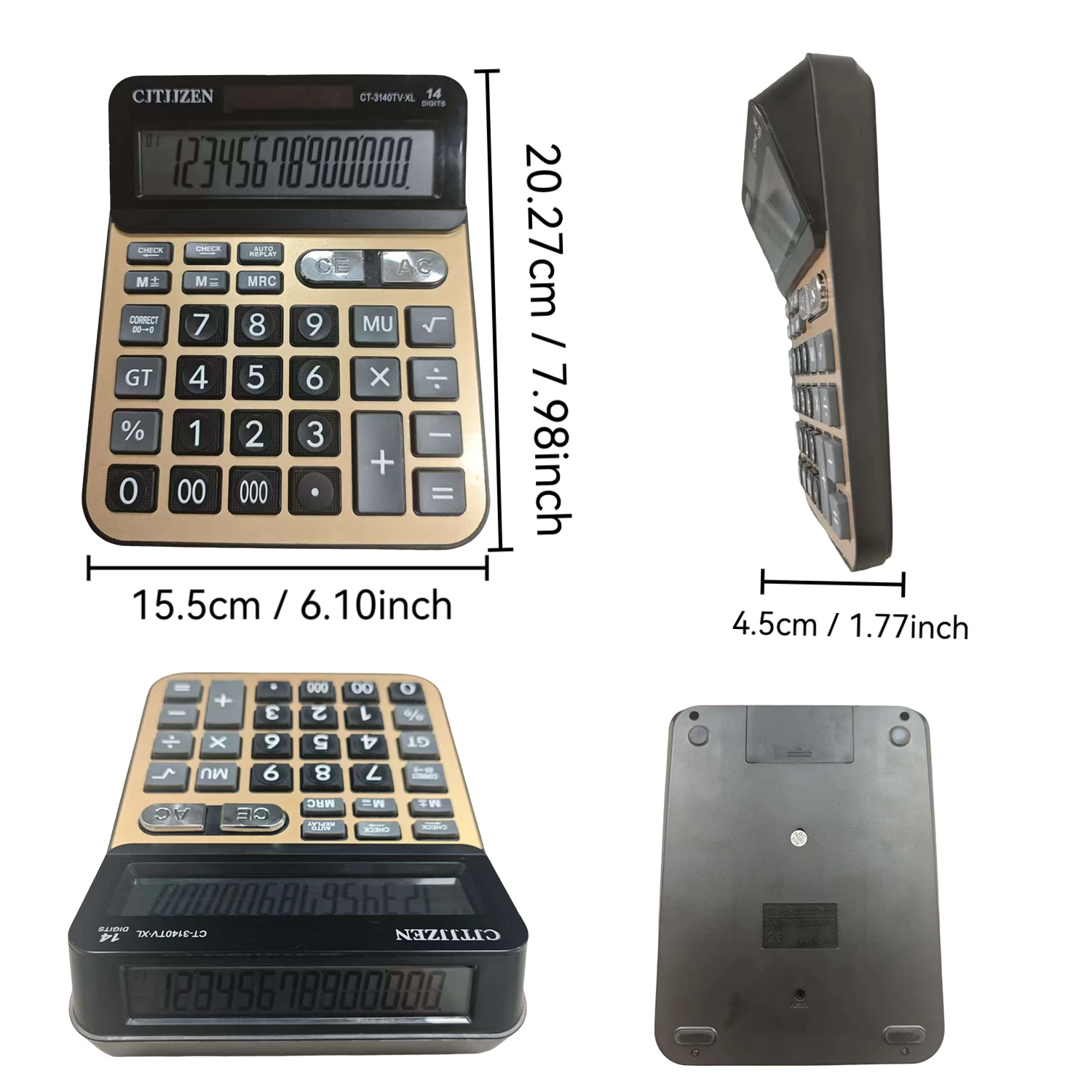 Dual-Screen Display, 14-Inch Large Screen, Dual Solar Cell Power Supply, Multifunctional Large-Display Computer