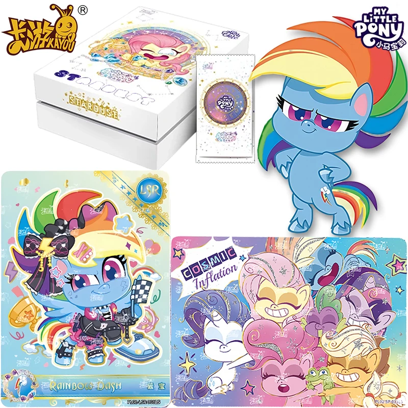 KAYOU Genuine My Little Pony Card Cute Party Second Bullet Original Box Collection Flash Card Anime Peripheral Toy Gifts