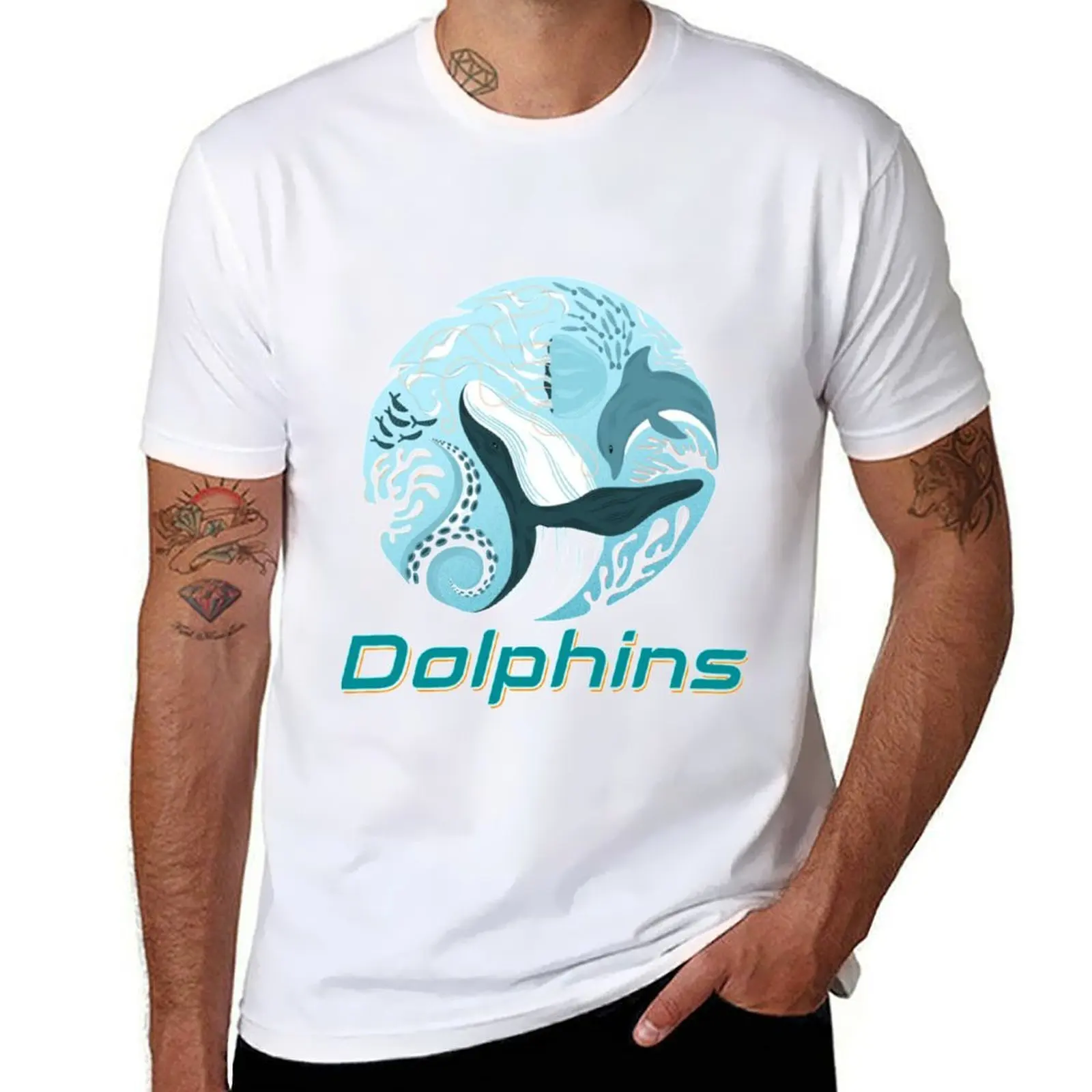 

winter the dolphin T-Shirt t shirts for man cotton soft man t shirt summer T-Shirt