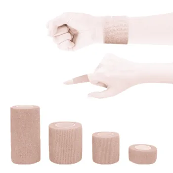 자기 접착 붕대, 손가락 손목 팔 드레싱 붕대, 부직포 탄성 피부 패치, 스포츠 응급 처치용 석고, 1 롤