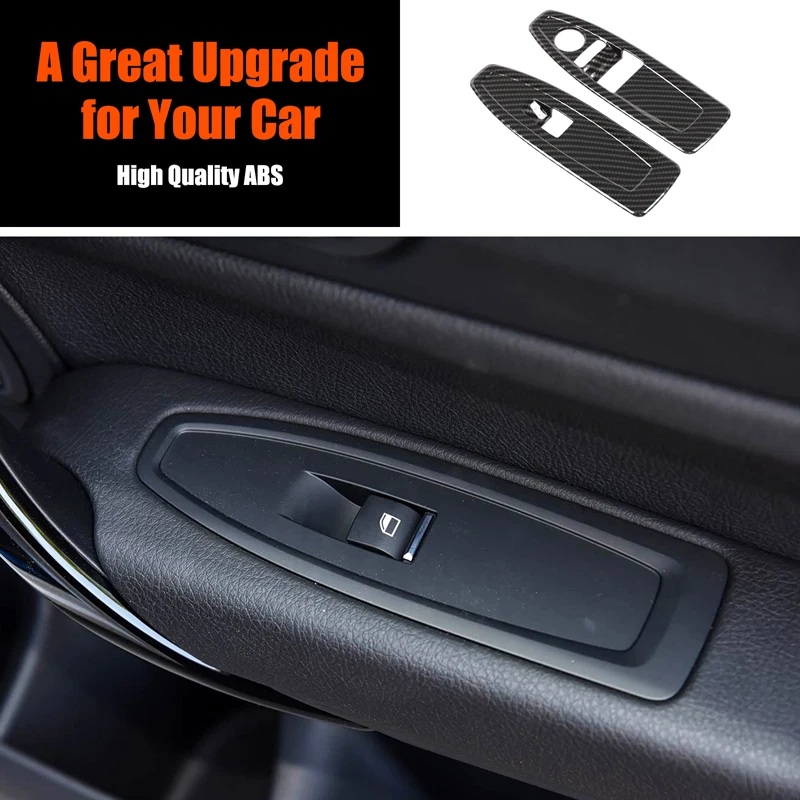 For BMW 1 Series 2 Series F20 F21 F22 F23 2-Door Carbon Fiber Pattern ABS Window Lift Panel Decorative Sticker for 2014-2019