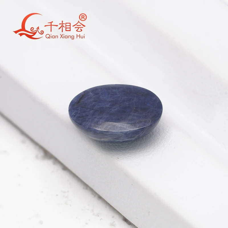 5-7ct oval shape cabochon Natural and Filled blue sapphire  opaque Decoration Gifts Loose Gemstone GRC certificated