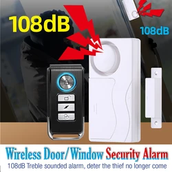 EZHEN Window Door Sensor with Remote 108dB High Volume Alarm Tone Wireless Home Alarm Security Smart Sensor to Detect Open Door