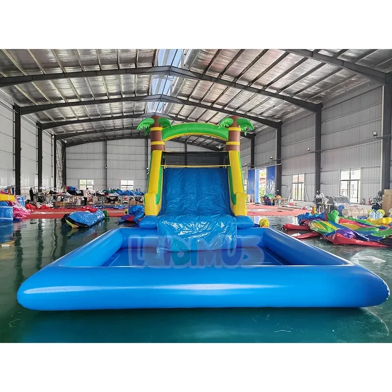 Large Inflatable Water Slide Pool for Kids Commercial Outdoor Playground Equipment Water Park Attraction