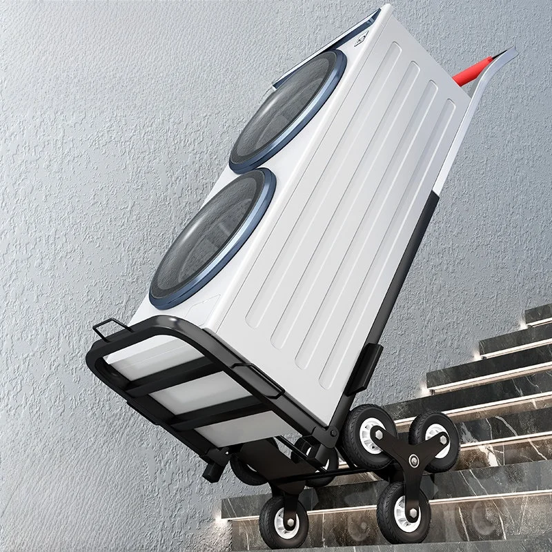 portable-hand-pulled-shopping-cart-stair-climbing-utility-vegetable-buying-cart-foldable-carbon-steel-iron-body-rubber-wheels