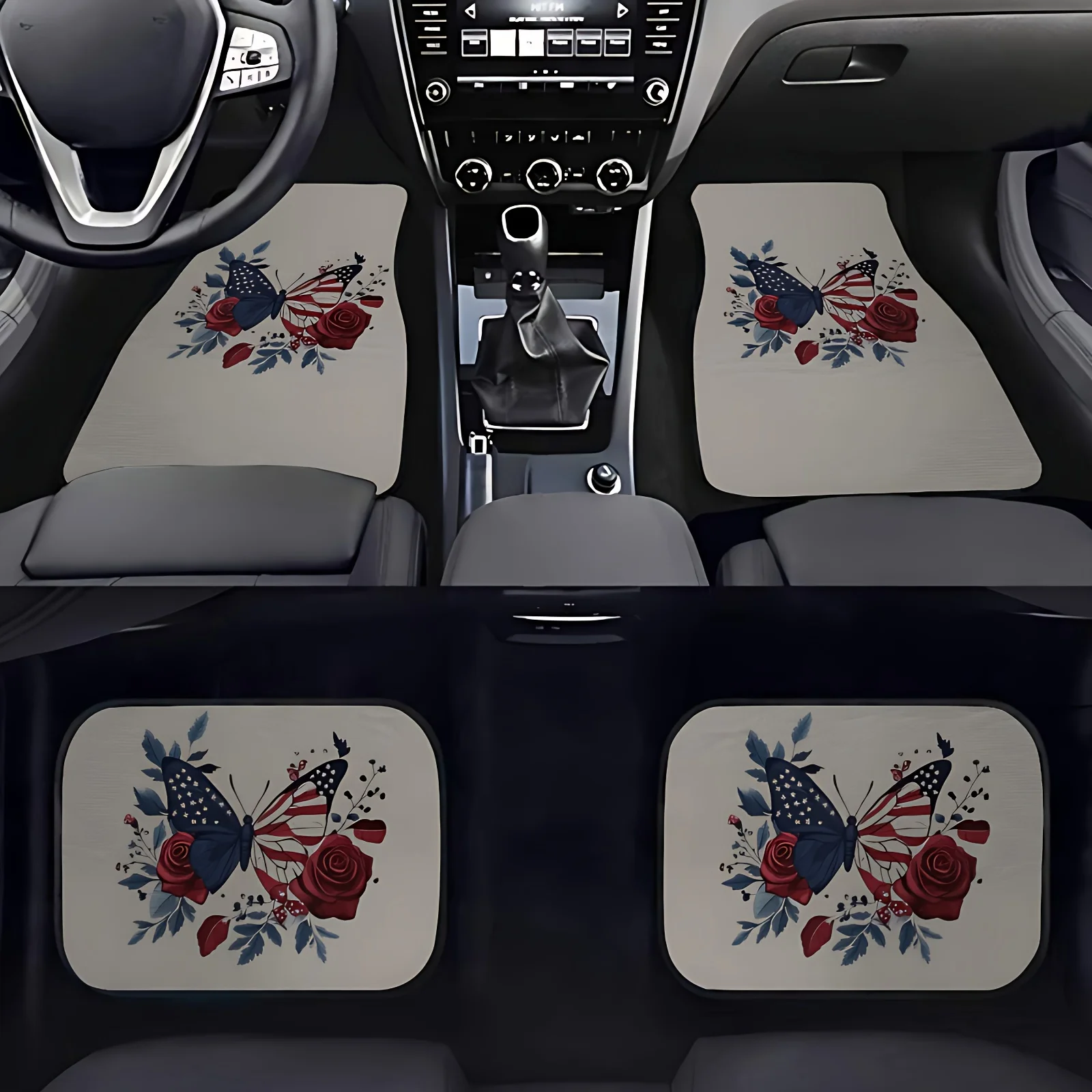 4pcs Universal Car Floor Mats, Stylish And Elegant, Perfect Gift For Valentine's Day And Christmas For Car Lovers, Auto Essentia