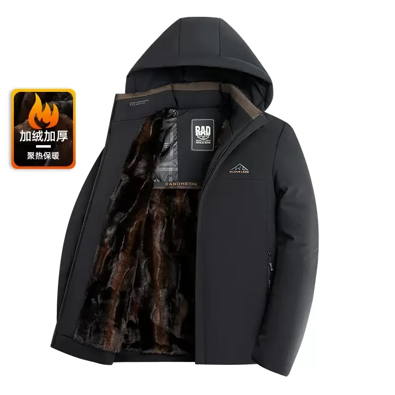 

Новая зимняя модная однотонная ветрозащитная утолщенная теплая куртка на хлопковой подкладке, мужская свободная спортивная куртка высокого качества с капюшоном L-5XL