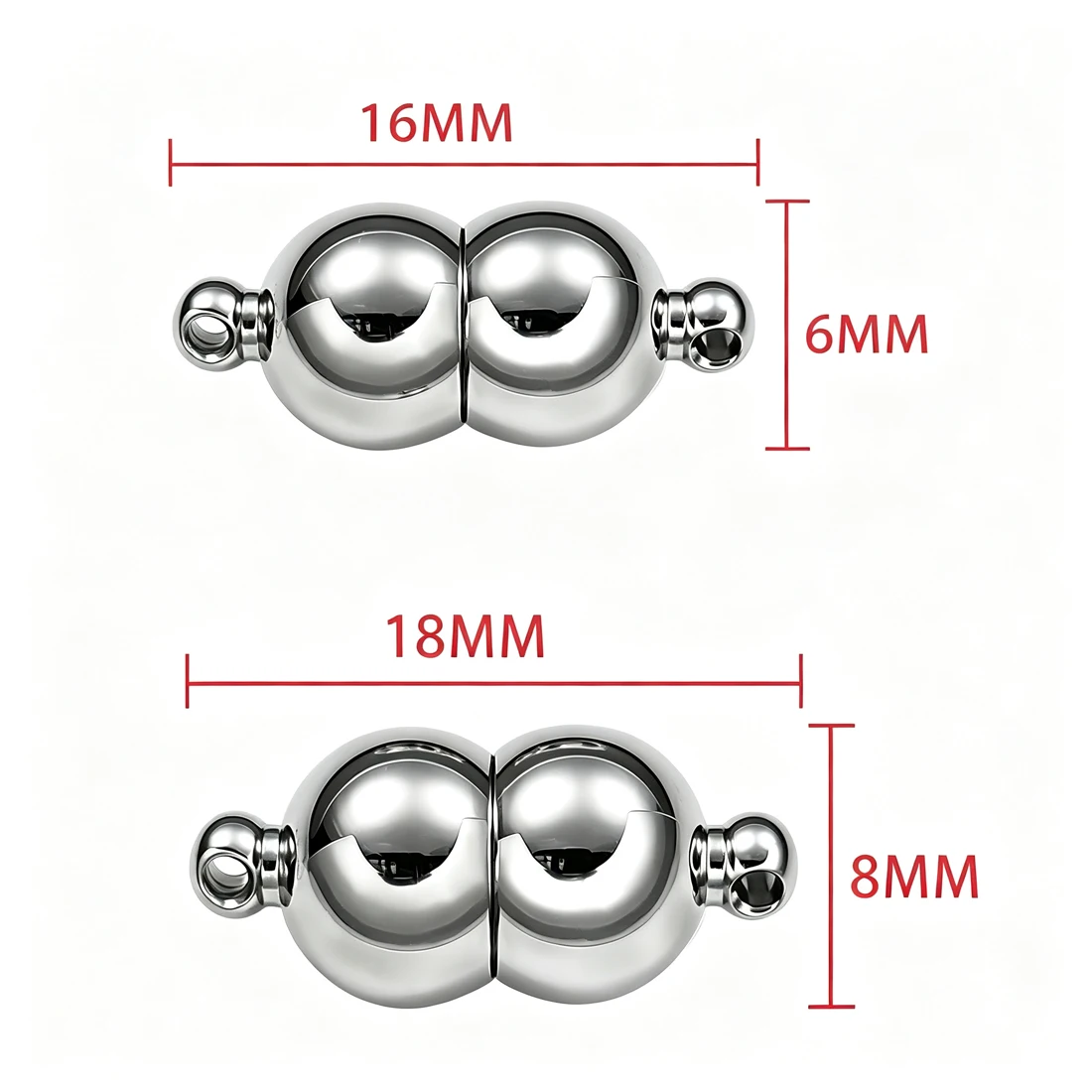 5/10Pcs Stainless Steel Smooth Gourd Shape Magnetic Clasp Mirror Polished Magnet Buckle For Bracelet Necklace Pearl DIY Jewelry