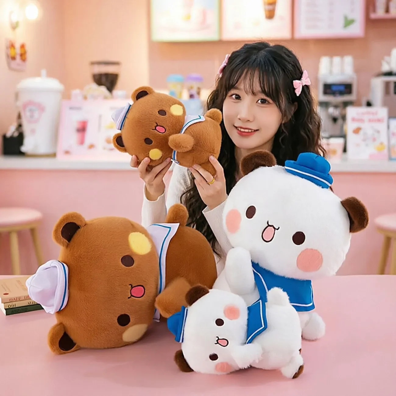 

Плюшевая игрушка Yier And Bubu Sailor: Мягкая милая панда-медведь в морском стиле, подушка-игрушка для дома, подарок на день рождения для пар