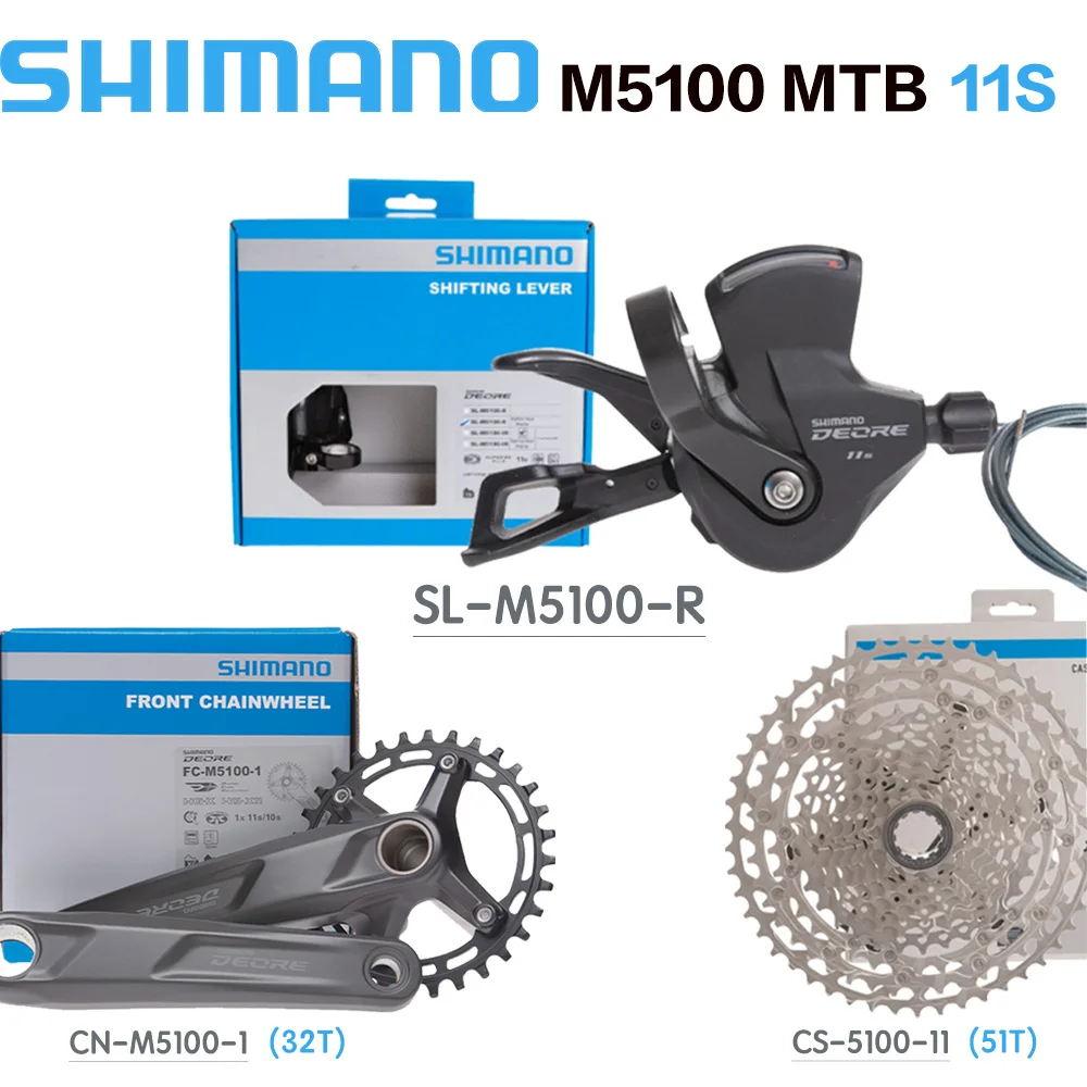 

SHIMANO DEORE 11S M5100 MTB Drivetrain Groupset 1X11 СКОРОСТНЫЙ КРАНКТОВЫЙ КОШЕЛЕК ИЗОБРАЖНОГО РЫЧАГА Аксессуары для горного велосипеда