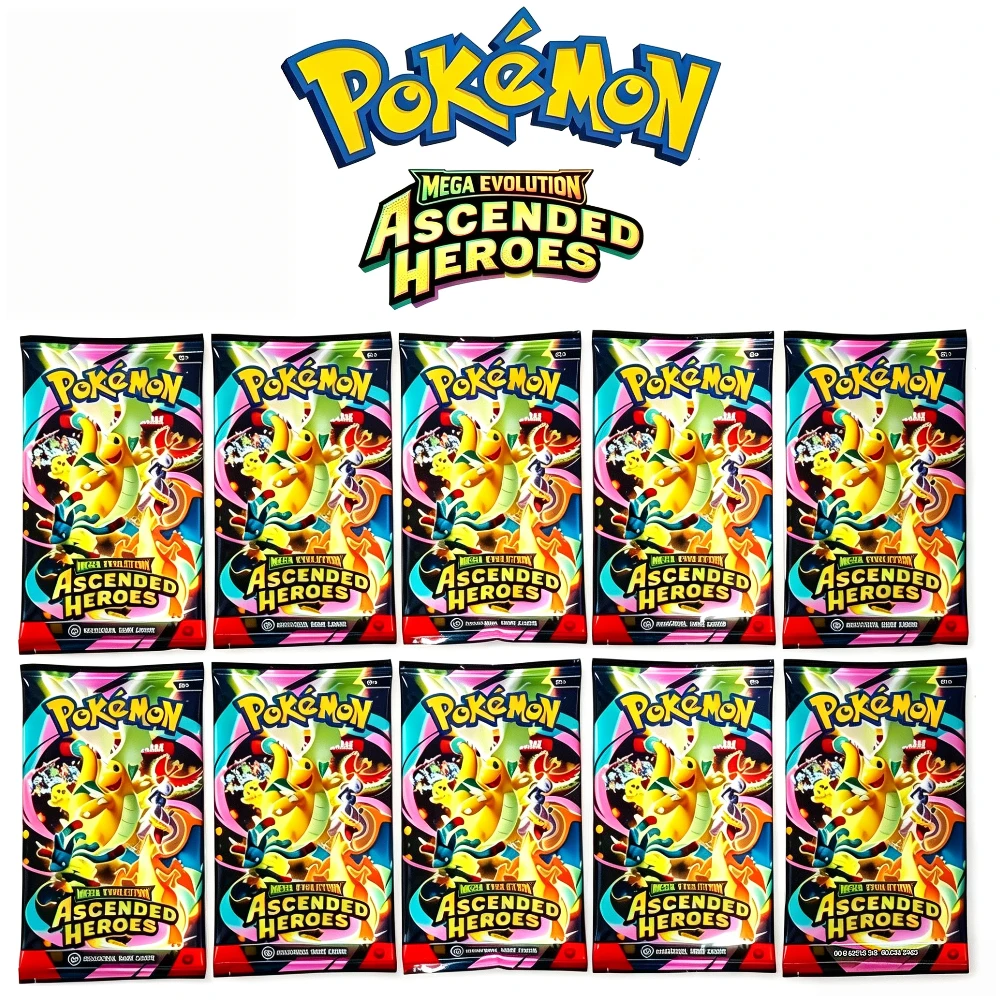 9Packs Pokémon Card Sealed Booster Ascended Heroes Bright Stars Prismatic Evolutions Paldean Fates Rare Holo English Battle Gift