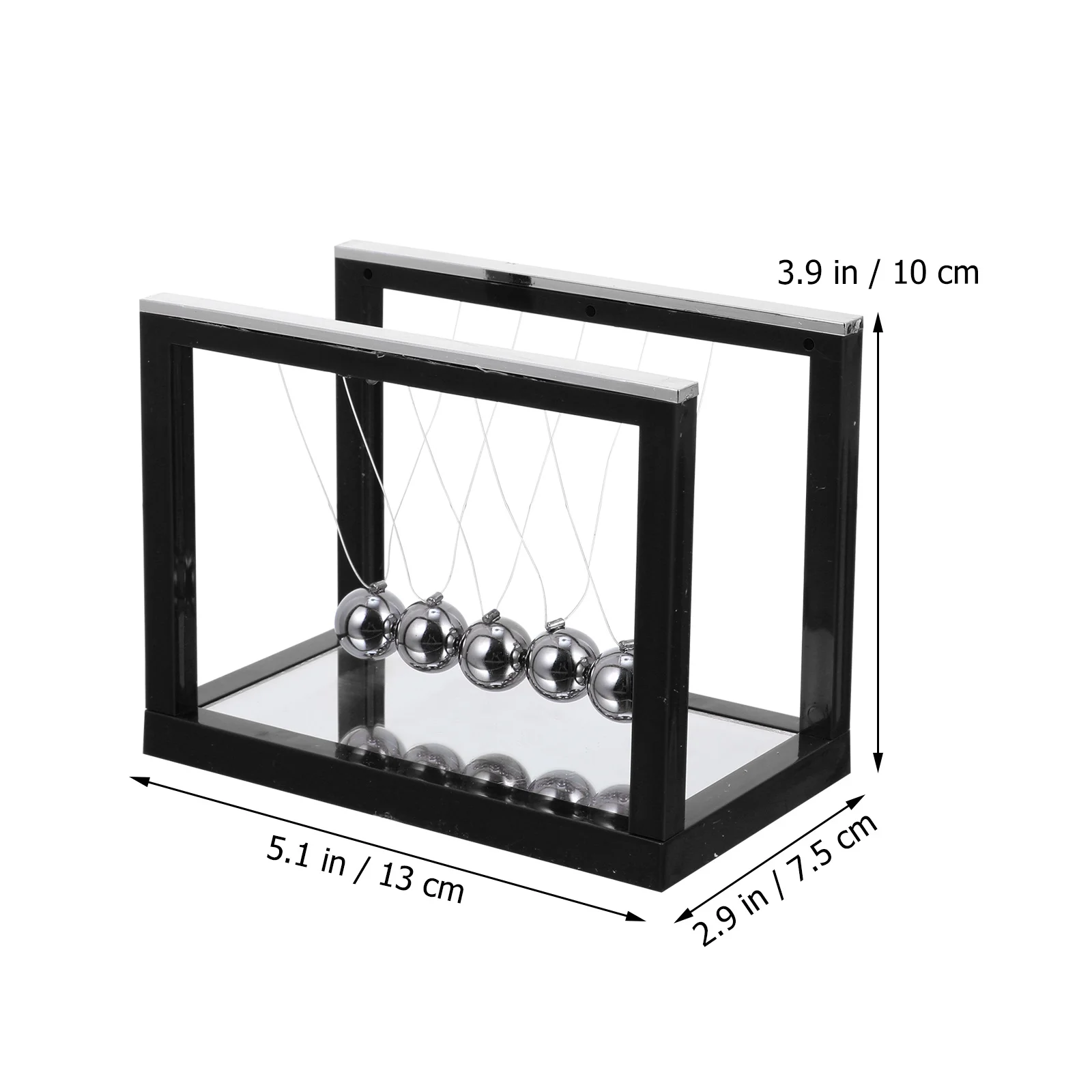 Mirror Newton's Cradle Balance Balls Scientific Desk Decoration for Stress Relief Pendulum Ball Physics Science Teaching Tool