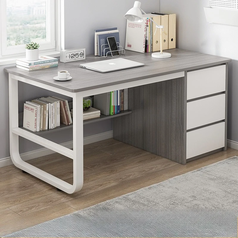 

Компьютерный стол напрямую от производителя: простой домашний стол, интегрированный с книжной полкой, для студентов и спальни