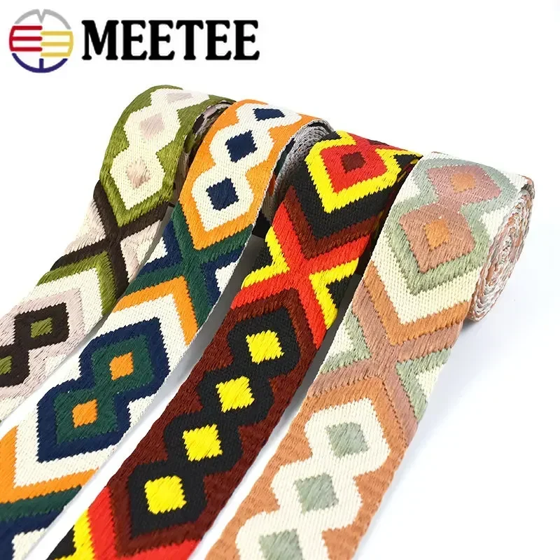 

2/4Meters Meetee 50mm Polyester Jacquard Webbing Shoulder Bag Strap Belt Ribbon Backpack Garment Band DIY Sewing Accessories