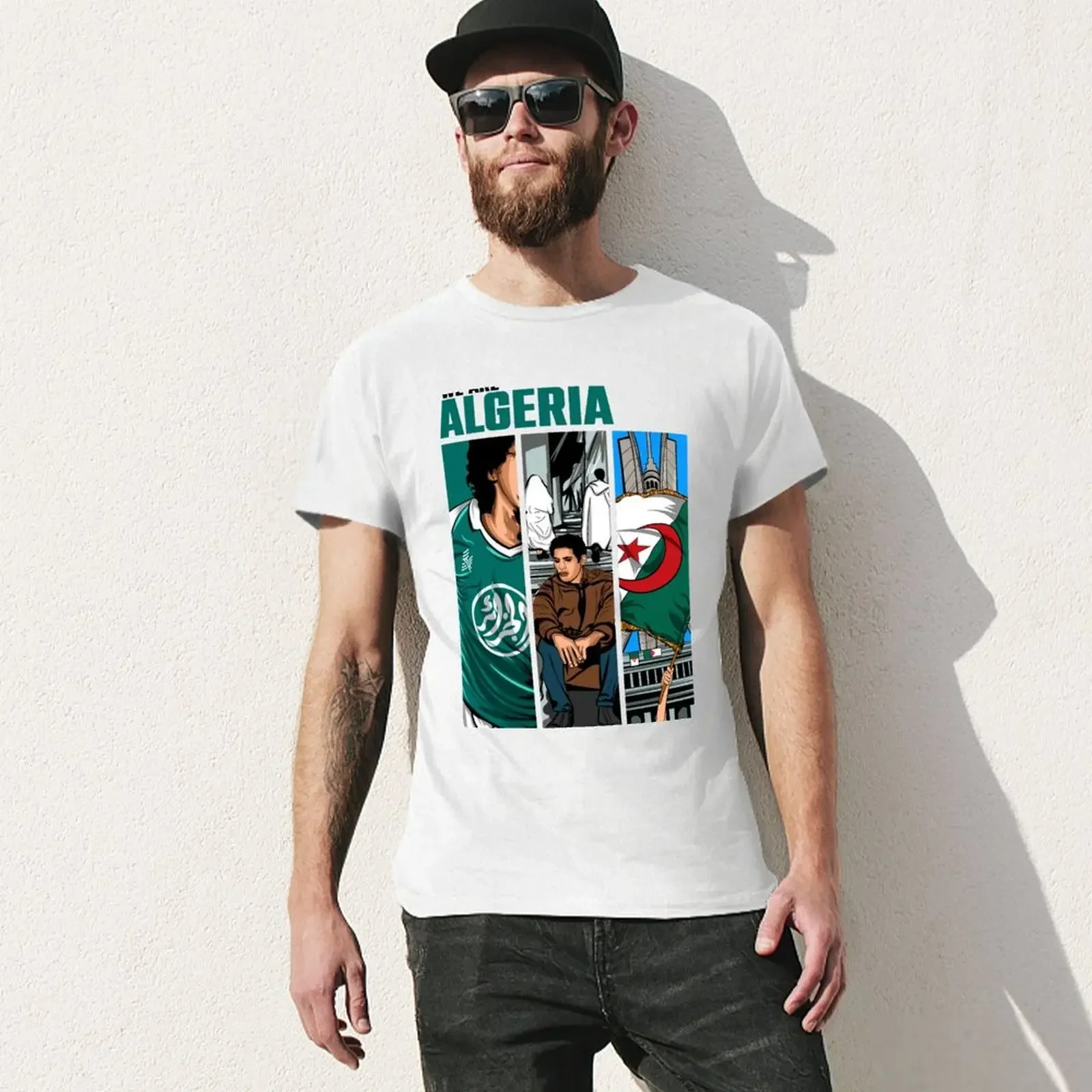 we are algeria T-shirt Short sleeve tee summer tops men t shirt