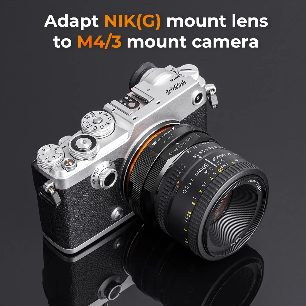 K&F Concept NIK(G)-M4/3 Lens Adapter Ring for Nikon AI F G Lens to M43 MFT M4/3 Camera for Olympus PEN Panasonic Lumix Cameras