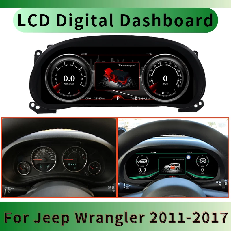 

Car LCD Cluster Instrument Dashboard Modification Virtual Cockpit Panel For Jeep Wrangler 2011-2017 virtual cockpit dashboard