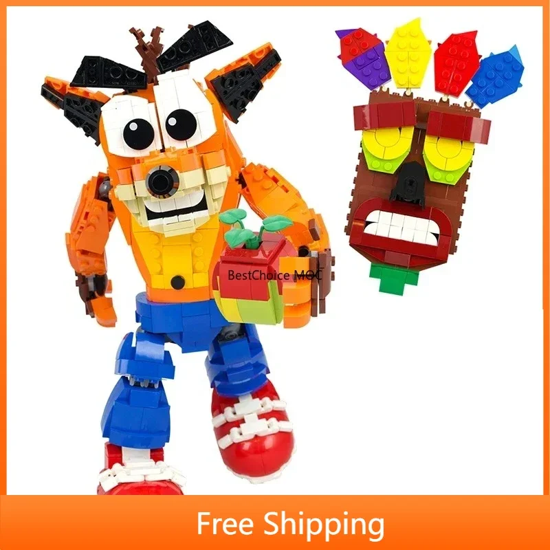 Bloques de construcción crashados de pelo puntiagudo, figura de Animal creativa, Kit de ladrillos, juguetes de construcción, regalo para fanáticos