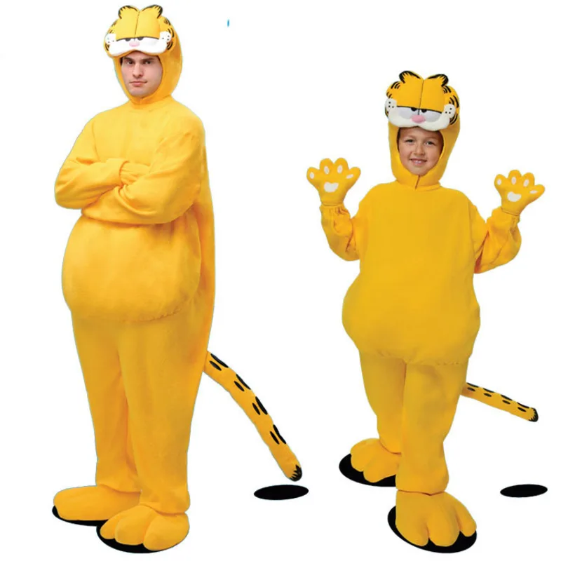 Halloween Stage Performance Cosplay Costume Film Theme Play Costume Adult Children Yellow Cat Costume