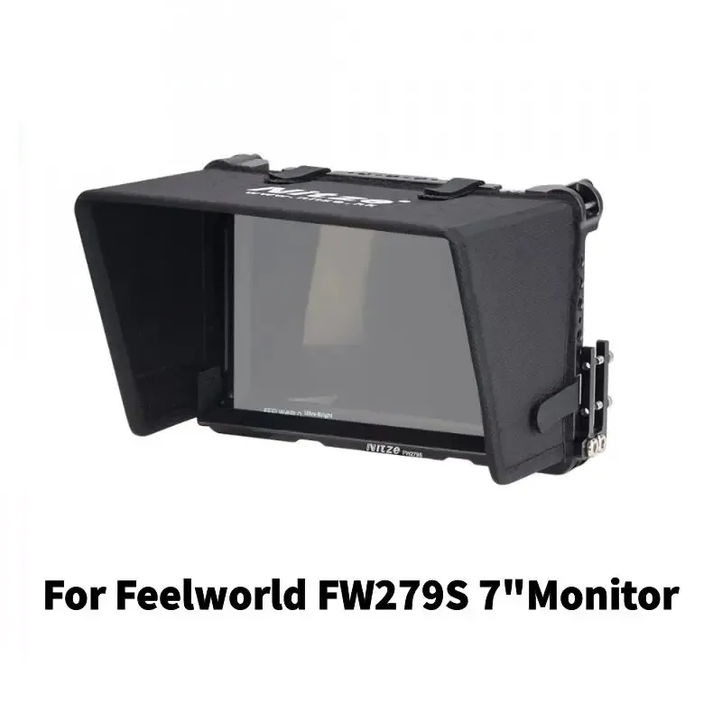 NITZE 7 inch Monitor Cage With Sunhood Cable Clamp For FEELWORLD FW279S 7