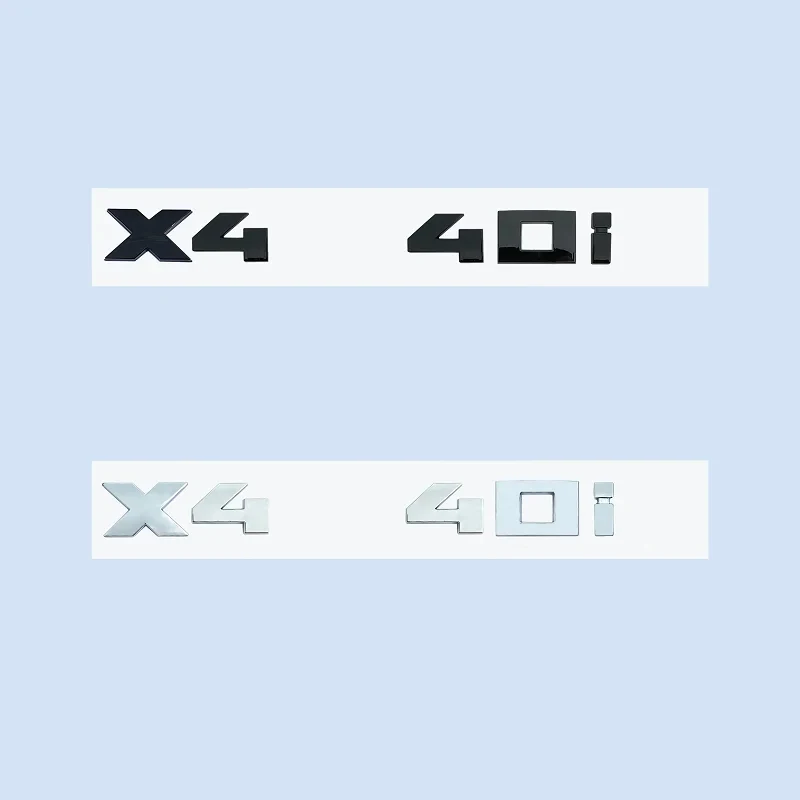 Хромированные черные 3D-буквы M X4M40i X4M40d X4M50d X4 M40d M40i, эмблема из ABS для BMW X4 серии F26 G02, наклейка-логотип на багажник автомобиля