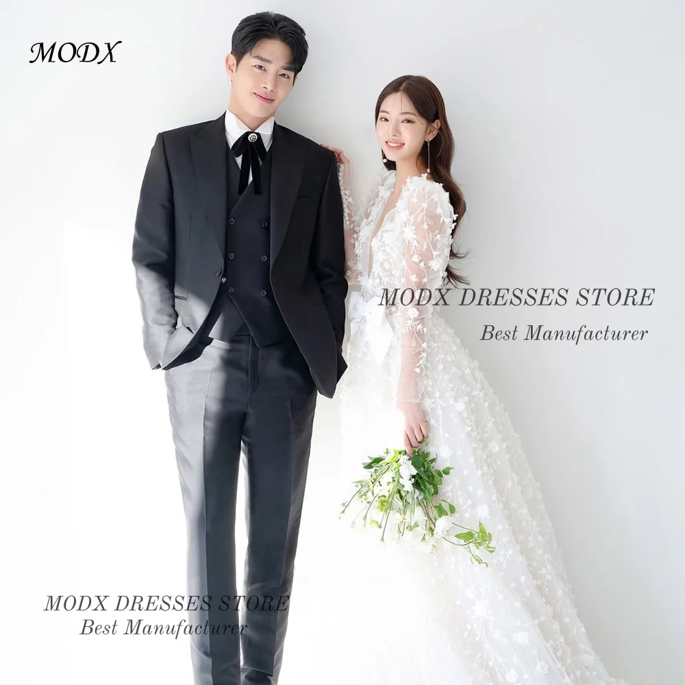 MODX Fairy Flower Appliques Wedding Dress Illusion for Photo Shoots Bridal Gown Floor Length Vestidos Novias Boda Women Customiz