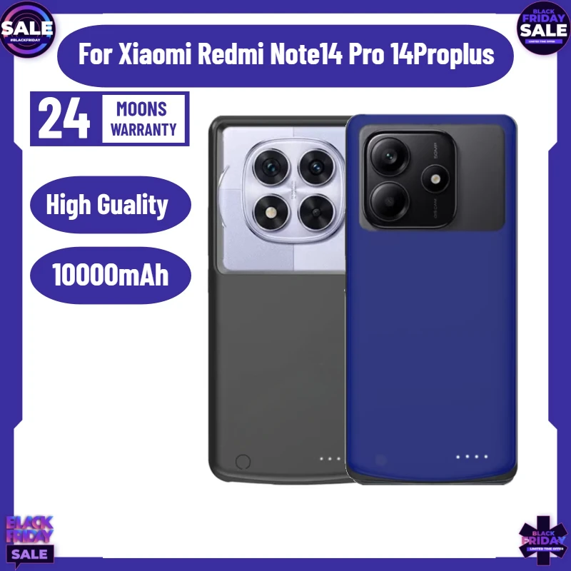 10000mAh Battery Charger Case for Xiaomi Redmi Note14 Pro 14Proplus Smart  Portable Protective Charging Cover