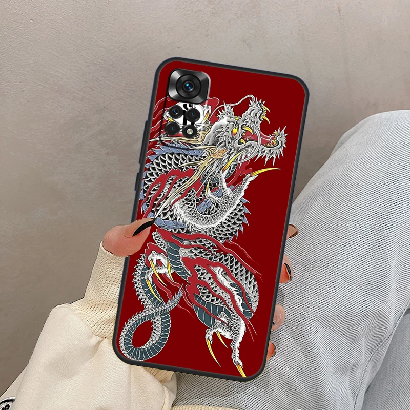 Yakuza Dragon Tattoo Case For Xiaomi Redmi Note 12 11 8 9 10 Pro 11S 10S 9S Redmi 12C 10C 9A 9C 9T Back Cover