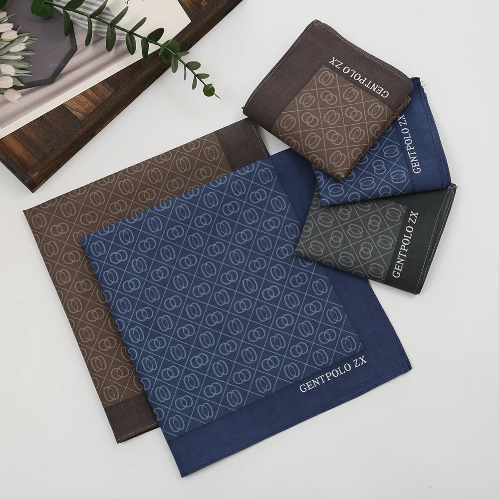 3/6 pezzi di puro cotone da uomo fazzoletto di puro cotone transfrontaliero di vendita caldo sottile assorbente asciugamano stampato per pulire il sudore 43 cm