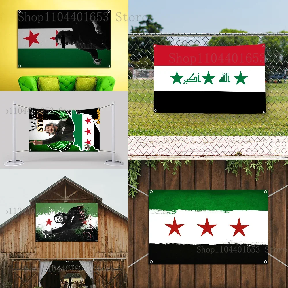 Free S-Syria Flag Outdoor camping yard flag office gym wall dormitory decoration flag