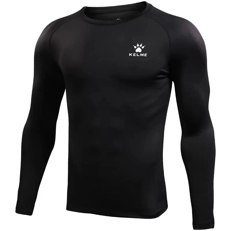 KELME T-shirt da corsa da uomo Camicie a compressione Bodybuilding Calzamaglia sportiva Maniche lunghe Esercizio Allenamento Fitness 3891113