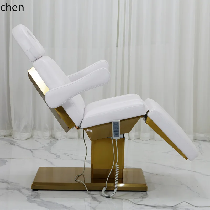 YFY  Luxury Gold-Plated Electric Beauty Bed Eyelash Bed Ear Cleaning Massage Adjustable