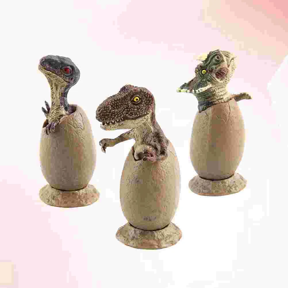 3 Pcs Dinosaur Egg Broken Shell Models Hatched Decoration Themed Gift