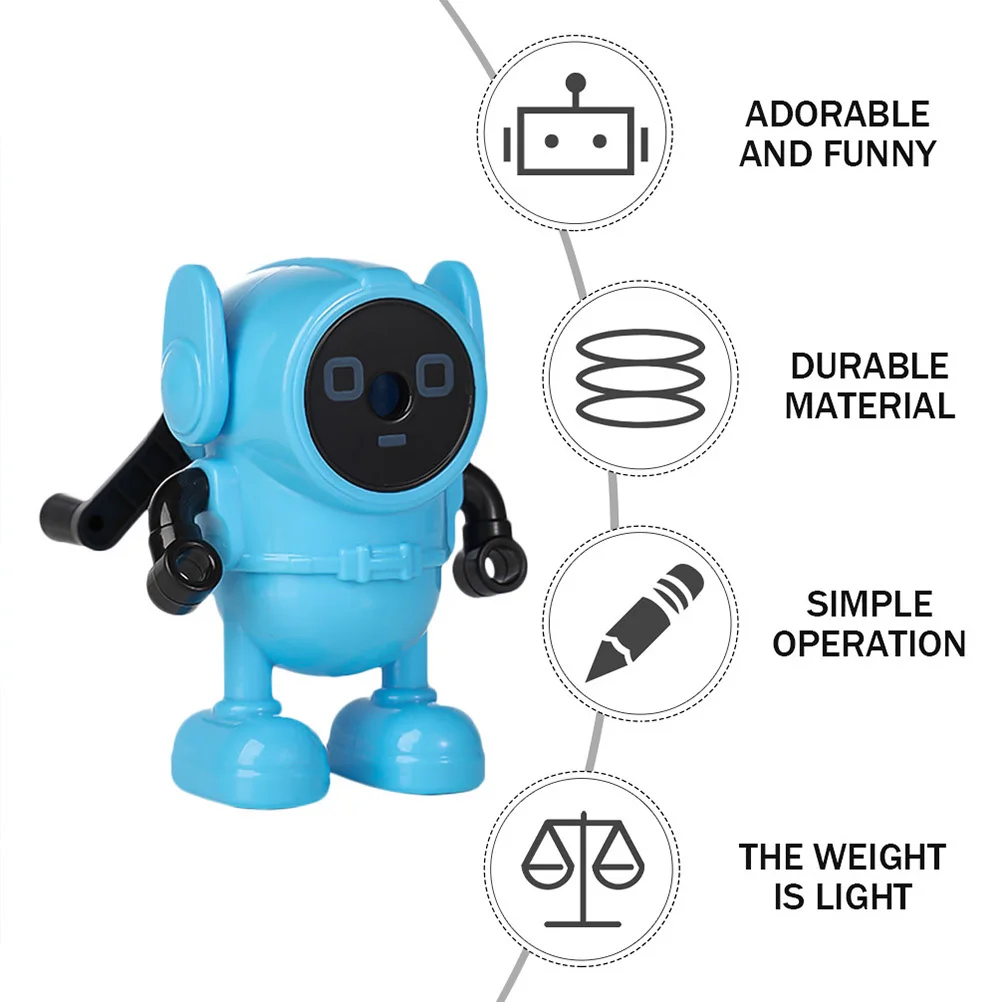 

Cartoon Robot Pencil Sharpener Premium Plastic Iron Material Portable For School Office Home Students Stationery Pencil