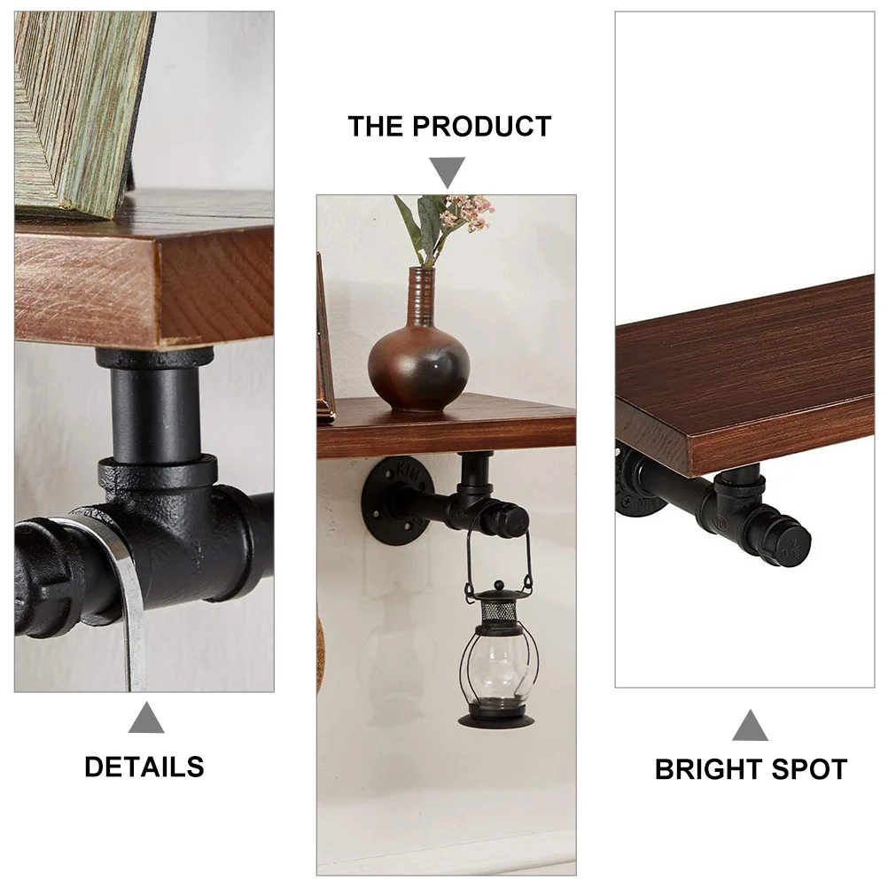 

2Pcs Industrial Shelf Bracket Rustic Iron Wall Mounted Shelves Brackets for Kitchen Bathroom Living Room Storage Solution