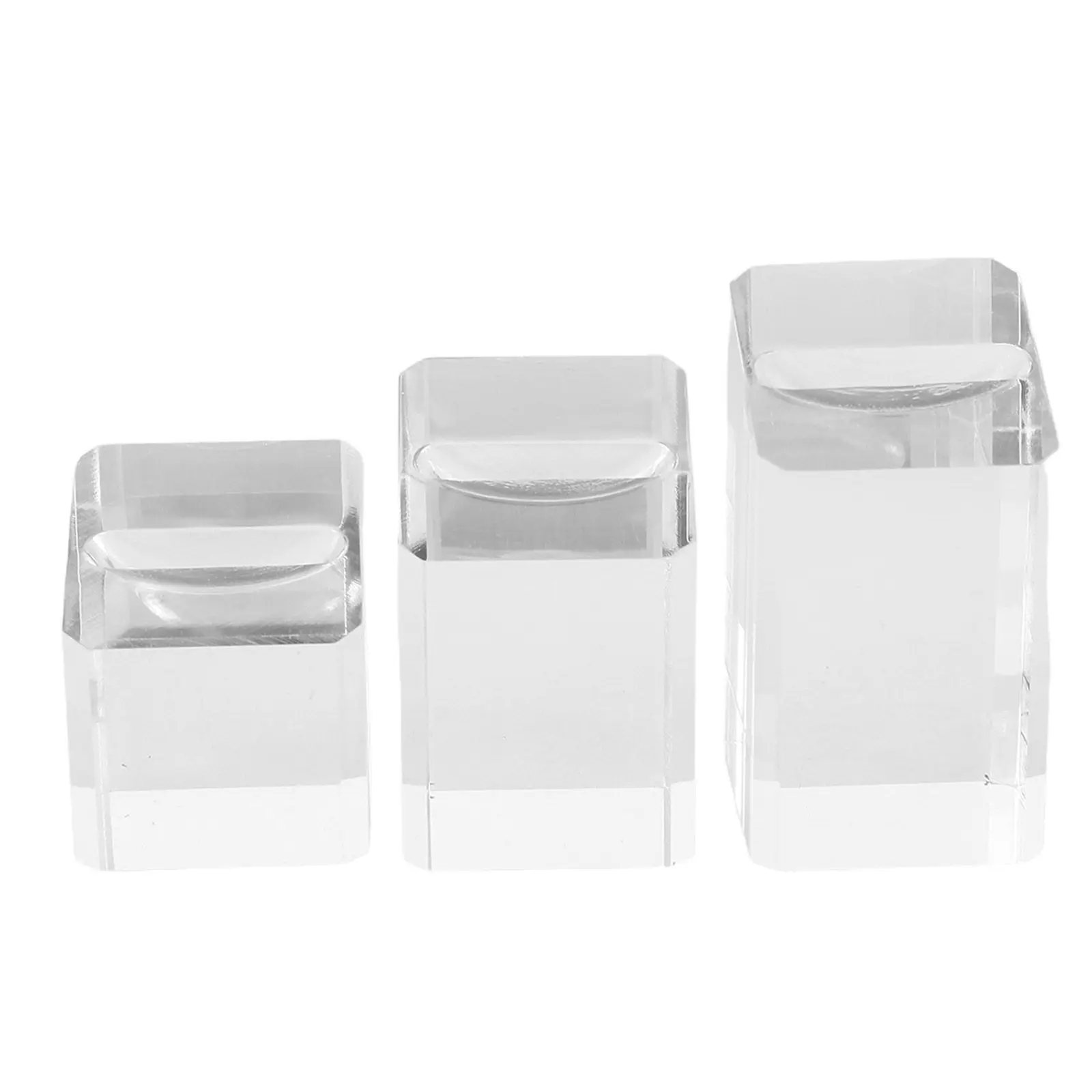 3Pcs Acrylic Slant Ring Displays Transparent Jewelry Store Elegant Modern Design Showcase Rings Holder Jewelry Photography Props