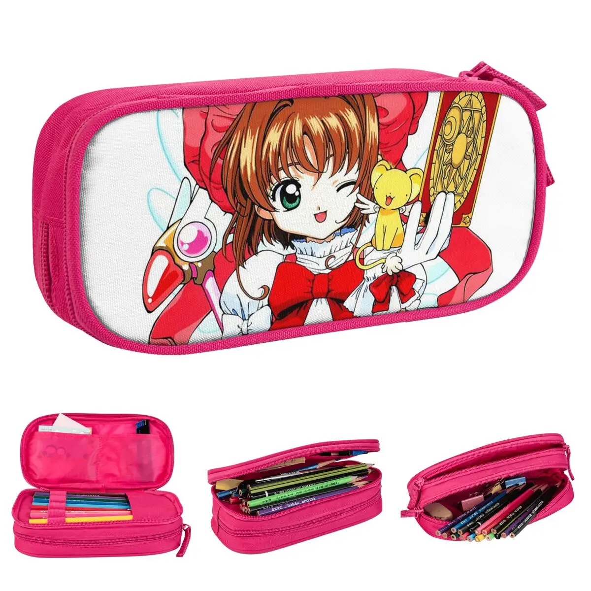 Cardcaptor Sakura Card Pencil Cases Pencilcases Pen Box for Student Large Storage Pencil Bags School Supplies Gift Stationery