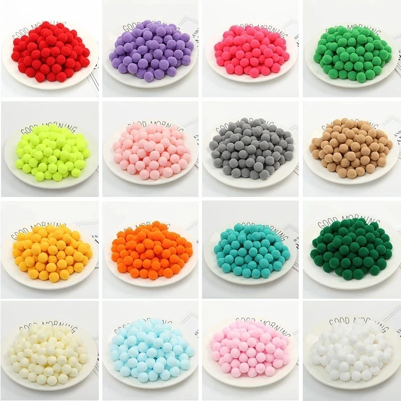 500-2000pcs Pompoms 8 10 15 20 25 30mm Soft Pompones Fluffy Plush Crafts DIY Pom Poms Ball Furball Home Decor Sewing Supplie