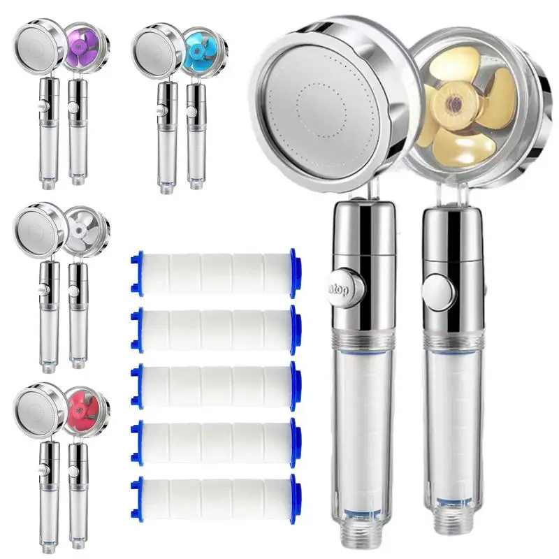 Hydro Jet Shower Head High Pressure Hydro Shower Head Turbocharged Filtered Showerhead 360 Rotating Vortex Spray Shower Head