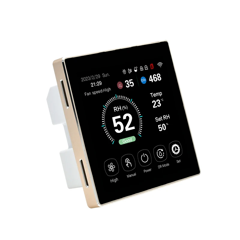 Hot 4 Inch Colorful Fresh air Ventilation and Dehumidification Controller with VOC PM2.5 Temperature Humidity Fan Controller