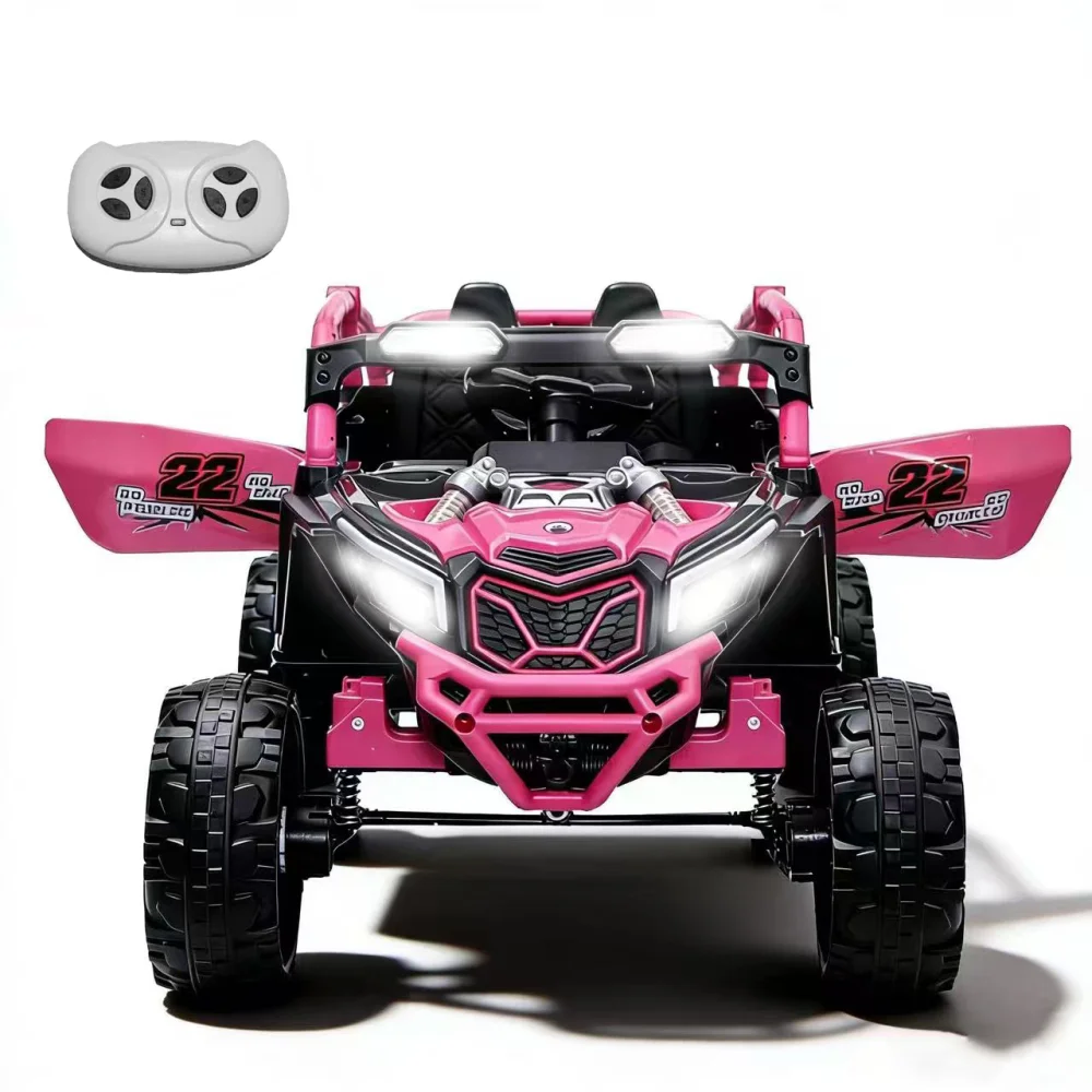 

Детский UTV 24V400W с родительским контролем, 4-колесной подвеской, 2WD, 3 скорости, Bluetooth/MP3, LED, 4-8 км/ч, для детей от 3 лет (пурпурный)